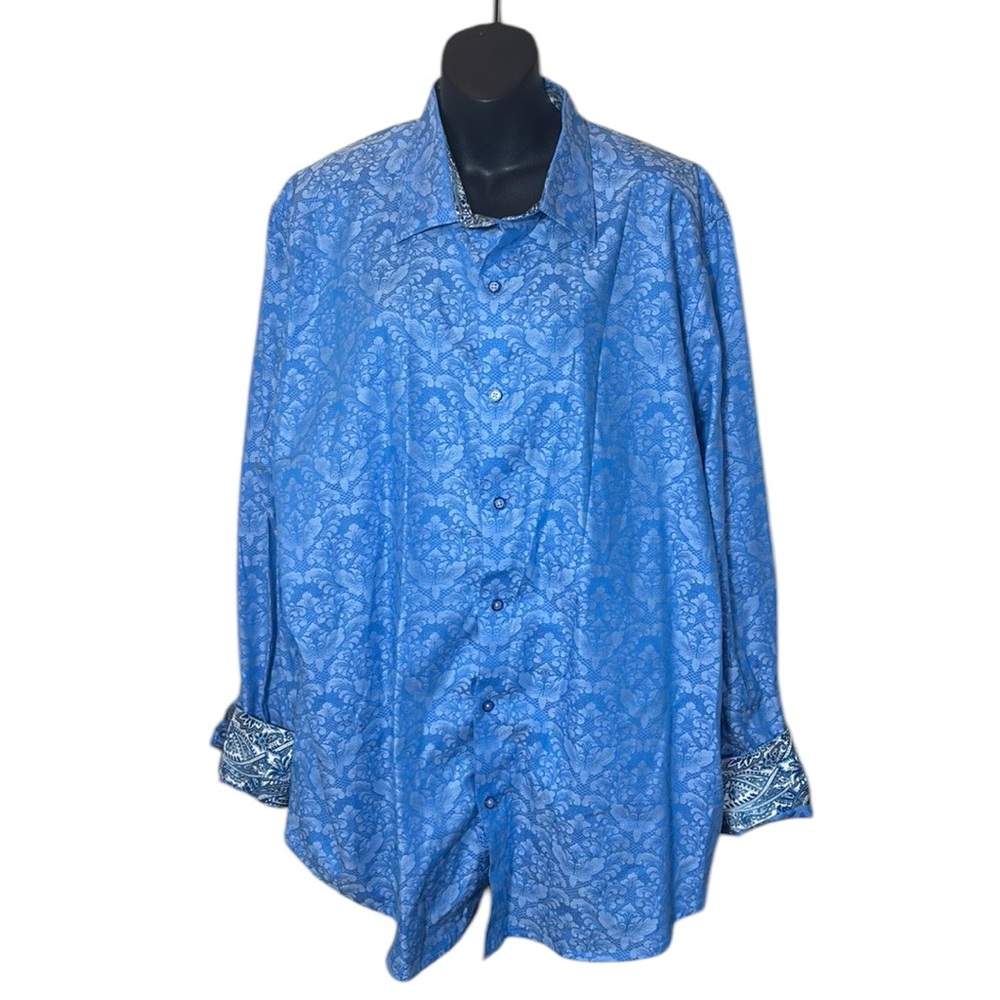 Robert Graham Blue Paisley Dress Shirt